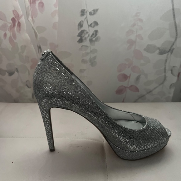Michael Kors - Silver Open Toe High Heels - Picture 2 of 6